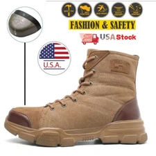 Men's Work Safety Shoes Steel Toe Cap Combat boots Army Lightweight Work Shoes