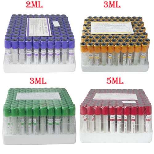 Carejoy/100pcs Medical Hospital Vacuum Blood Collection Tubes 2mL 3ml 5ml/FDA
