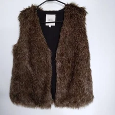 Jack Brown Women's Brown Lined Faux Fur Vest Size Small
