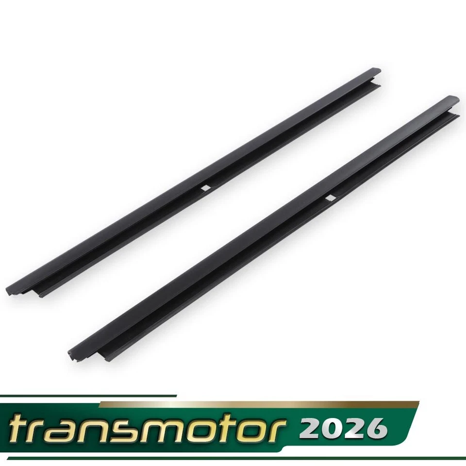 Par de tiras de sellado trasero de fieltro de barrido de ventana exterior aptas para camioneta Chevy GMC Cadillac Foto 3 de 4