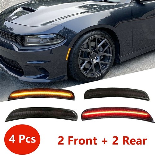4 PCS LED Side Marker Lights Front Rear For 20152023 Dodge Charger
