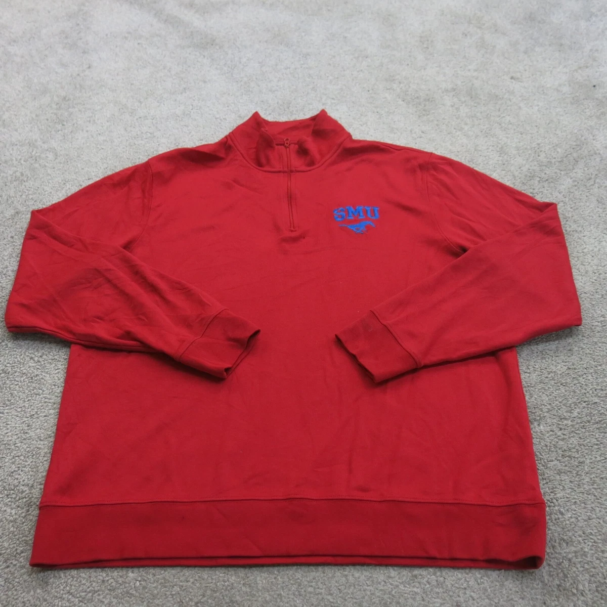Vineyard Vines Sweatshirt Mens L Red 100 Cotton Outdoor Quarter Zip Sweater Logo