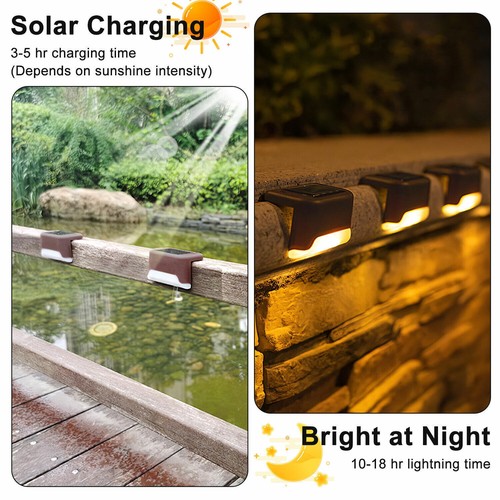 Solar LED Bright Deck Lights Outdoor Garden Patio Railing Decks Path Lighting US - Picture 23 of 39