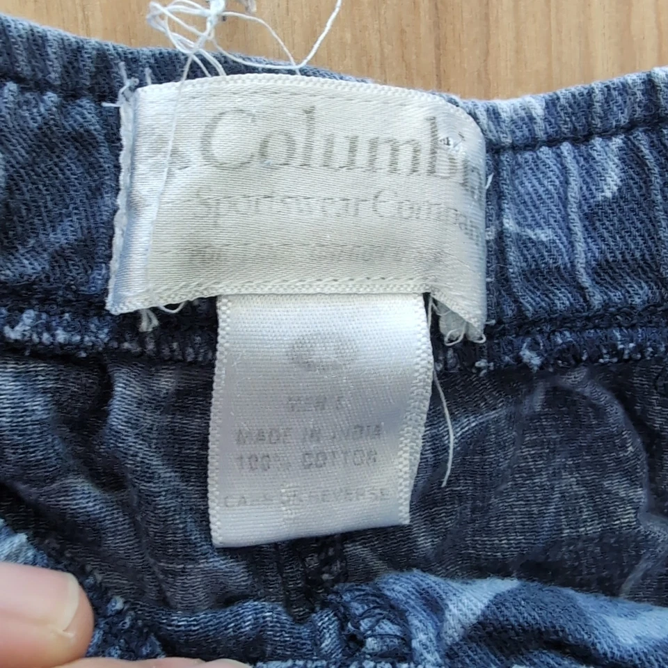 Pantalones deportivos delgados Columbia vintage raros para hombre azul medio estampado esquí 30x29 Foto 3 de 4