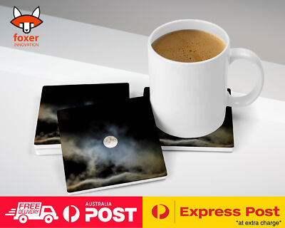 COASTER COFFEE DRINKING MAT|FULL MOONLIGHT MOON CLOUDY