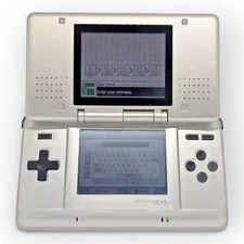 Nintendo DS Console With NEW Touch Screen, Battery and Silver Shell.