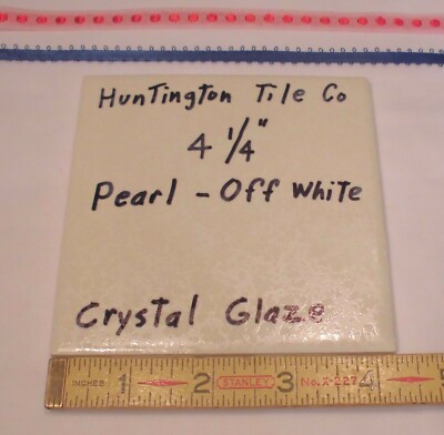 1 pc. *Pearl-Off White* Ceramic Tile 4-1/4'' Crystal Glazed by Huntington Co. NEW