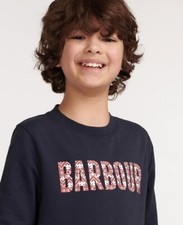 Barbour Boys Festive Crew Sweatshirt Navy