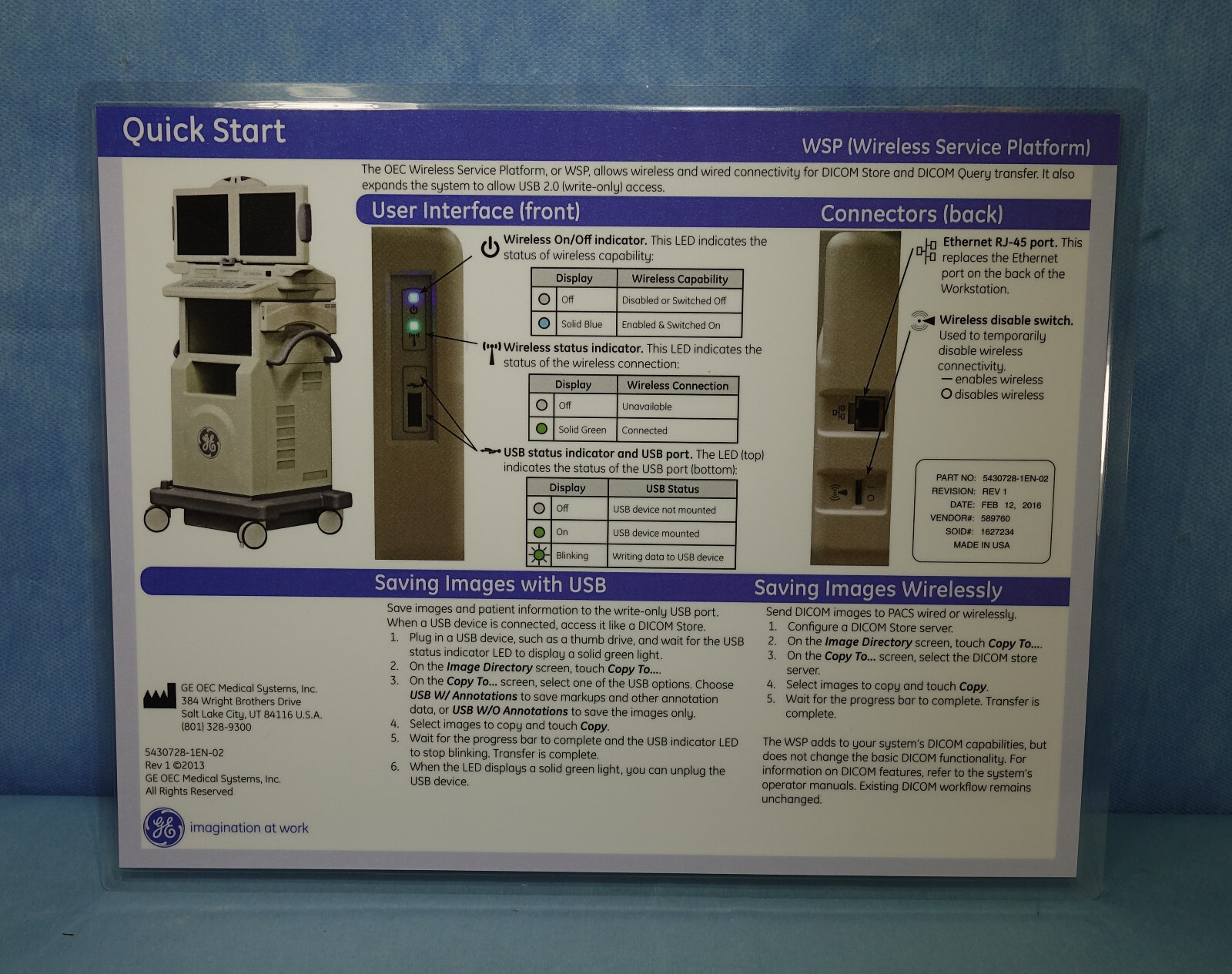 GE/OEC 9900 WiSP Wireless DICOM Hardware Kit, P/N - 5393670-04. NEW/Open Box