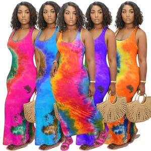 tie dye cocktail dress