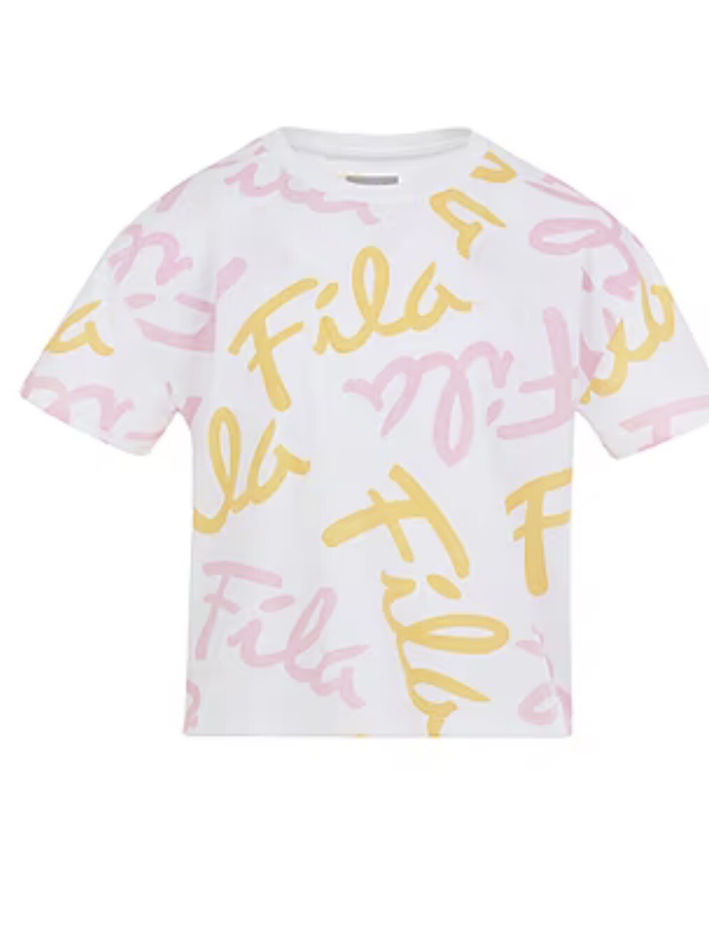 T shirt grafica FILA vestibilità regolare girocollo taglia 10 12 bianca