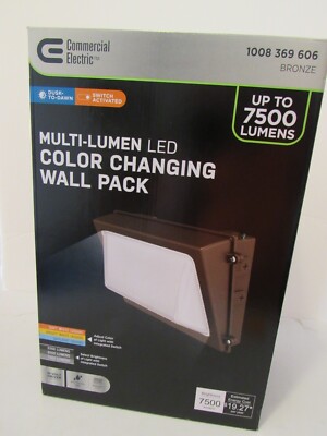 Commercial Electric WP80CE/1 Multi-Lumen LED Color Changing Wall Pack Slim