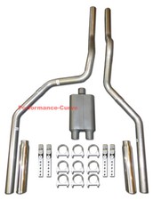 97 - 01 Ford F150 4.2 4.6 5.4 Truck Mandrel Bent Dual Exhaust - Fullboar Muffler