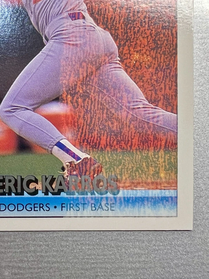 1 в своем роде ошибка. 1992 Donruss бейсбол #16 Эрик Каррос ошибка карта «без точки» красный - Изображение 4 из 4