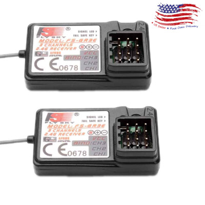 2 PCS RC Flysky 2.4G 3CH FS-GR3E GR3E Receiver for FS GT3B GT2 GT3C Transmitter
