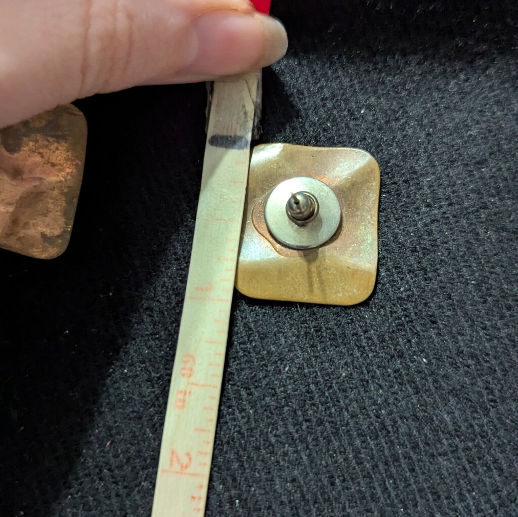 Copper Wavy Rectangle Stud Statement Earrings - image 3