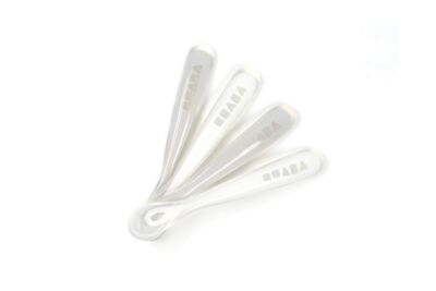 BEABA First Stage Baby Feeding Spoon Set, THE ORIGINAL Soft Tip Silicone Spoo...