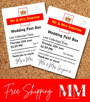Post Box Signs Personalized Royal Mail Post Box Wedding Sign – Custom ...