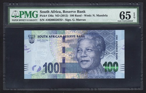 2012 South Africa, 10 20 50 100 200 Rand Set, Nelson Mandela, PMG 65-67 UNC - Picture 15 of 22