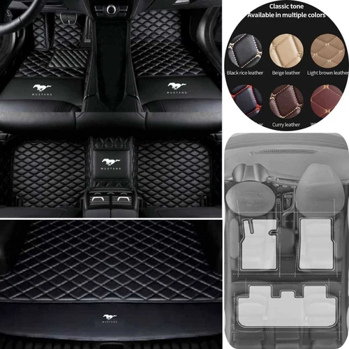For Ford Mustang Coupe/Convertible Car Floor Mats & Trunk Mat Waterproof Carpets - Picture 6 of 52