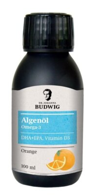 Dr. Budwig Omega-3 Algenöl Orange 100ml - Rein Pflanzlich, DHA & EPA Mikroalge