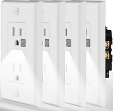 Night Light Wall Outlet-Easy to Install,Standard Electrical Outlets with Nightli