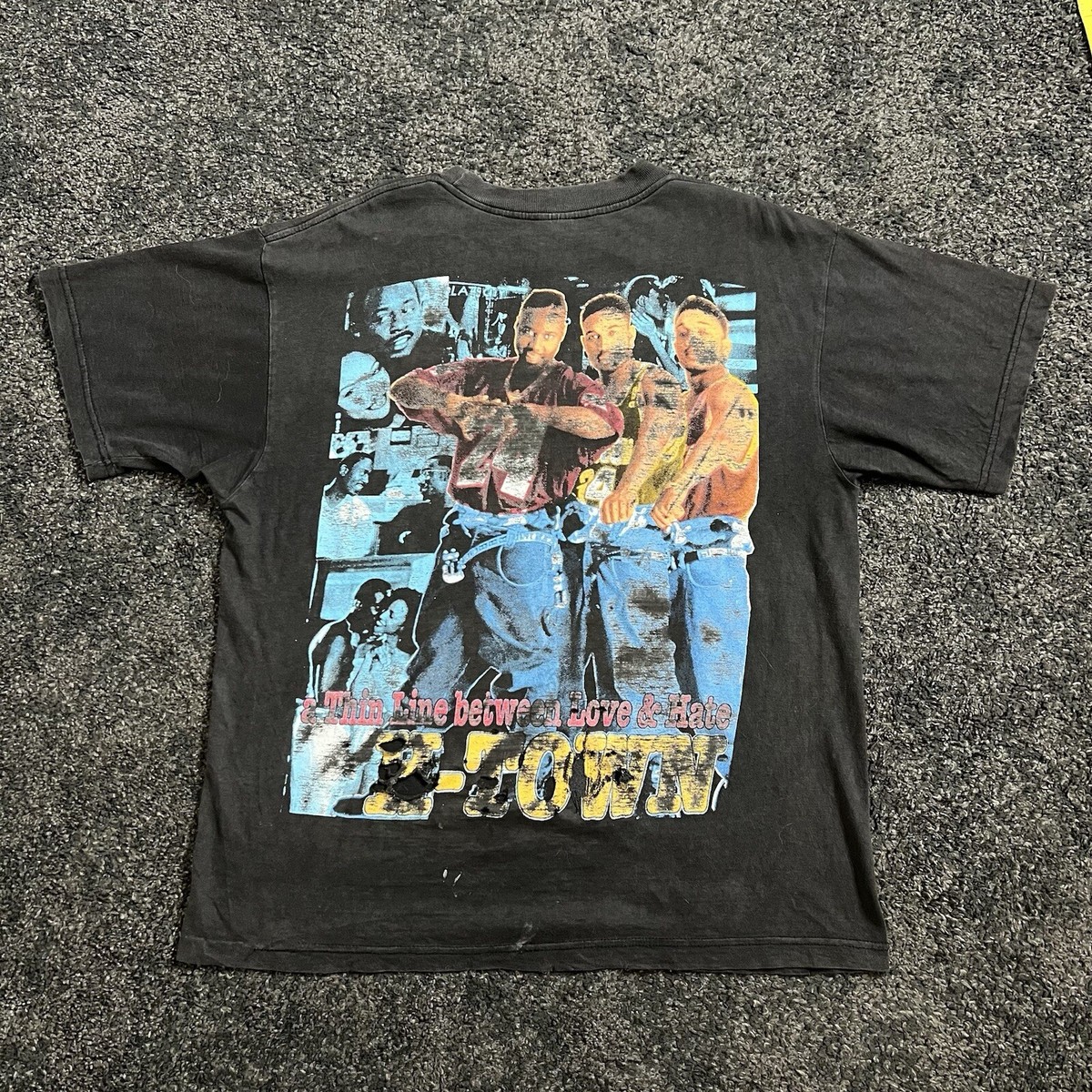 Vintage Thin Line Between Love And Hate HTOWN Rap T-shirt XL