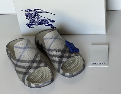 Burberry Mens Stingray Rubber Lichen IP Check Sandals 14 (47) 8088962 NIB $550 Burberry Mens Stingray Rubber Lichen IP Check Sandals 14 (47  main image 2
