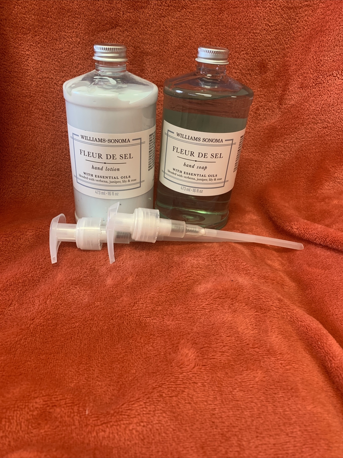 Set of 2 WILLIAMS SONOMA FLEUR DE SEL HAND SOAP & Lotion Each 16oz With pumps eBay