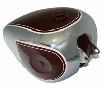 BSA A7 Plunger Star Twin 500 Kraftstofftank Maroon Chrom Stahl