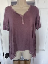 American Eagle Soft And Sexy MAUVE Hi Low Henley Size Small
