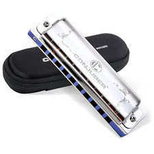 Blues Harmonica Beginners 10 Hole Diatonic in C Key Phosphor Bronze Mouth Organ