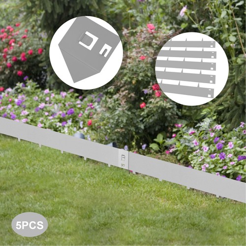 5PCS 3"x39" Outdoor Yard Barrier Steel Lawn Edging Metal Landscape Edging Grey - Picture 12 of 12