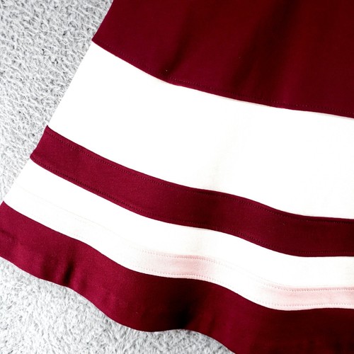 Design Lab Lord Taylor Maroon Cap Sleeve Formal S Dress Cheer Theme Striped $88 - Picture 4 of 18