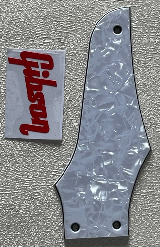 For Gibson Firebird Truss Rod Cover Non-Reverse & Red Foil Decal White Pearl