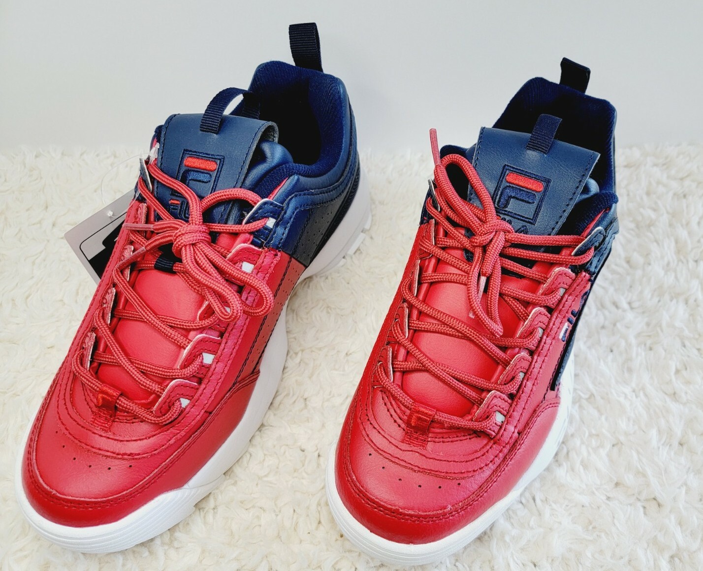 FILA Disruptor II Split Blue Red White Retro Women's Size 9.5 image 3