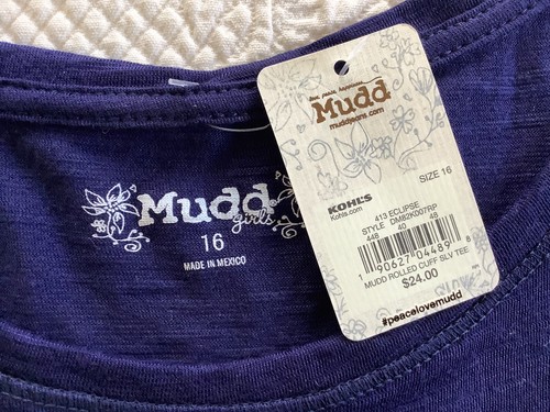 MUDD Girl’s Top Size 16 Navy NWT - Picture 5 of 6
