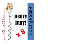 8 x kit di ancoraggio a terra tenda gazebo tendone in politunnel resistente casa verde NUOVO