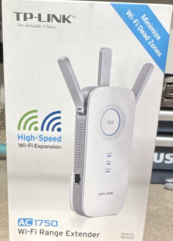 TP-LINK RE450 AC1750 Dual Band Wi-Fi Range Extender, Gigabit Ethernet, White
