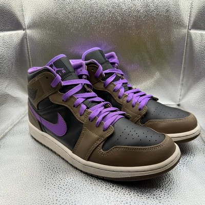 Size 10 Air Jordan 1 Mid Palomino Brown Mens Athletic Sneakers DQ8426-215