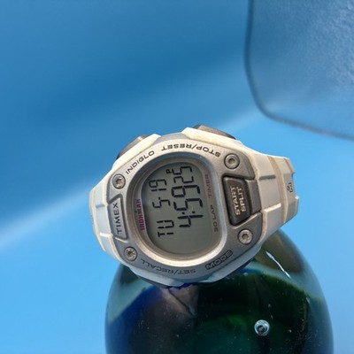 Timex Ironman Indiglo 30 Lap Timer White Digital Watch 37mm Unisex New Battery
