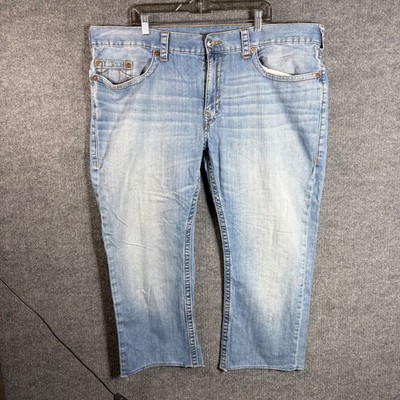 True Religion Mens Section Straight Light Wash Blue Denim Jeans Size 46