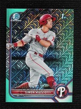 2022 Bowman Chrome Prospects Mega Box Aqua Mojo Refractor Simon Muzziotti 0w3