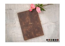 Amalfi A4 Italian Leather Refillable Journal Tan Free Initials Engraving!