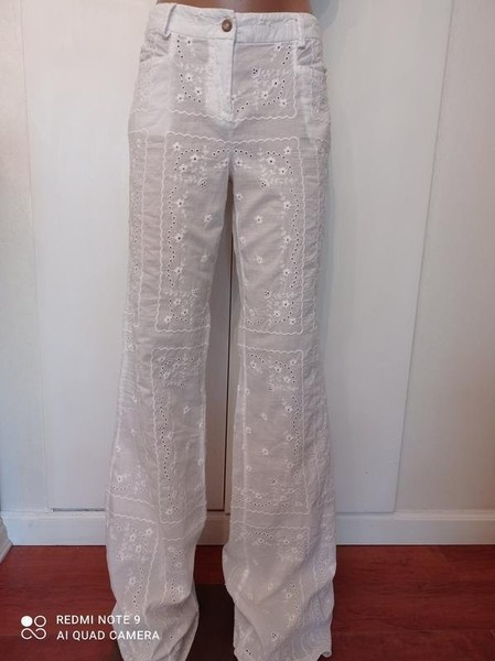 Women Dolce & Gabbana Trousers White Cotton 38 / M