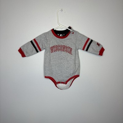 Vintage Wisconsin Badgers Bucky Team Starter Snap One Piece Baby Size 6-9 Months