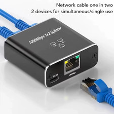 Network Cable Splitter with One to Two Simultaneous Internet Access, Rj45 Splitt
