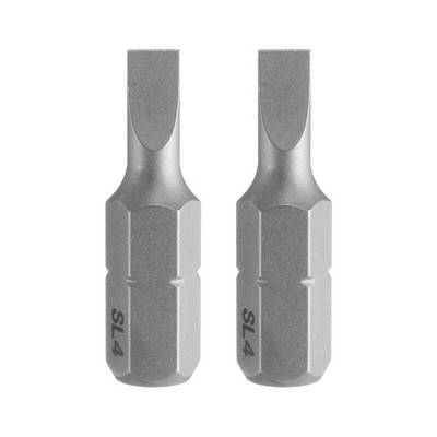 2 Stück SL4 Schlitz-Schraubendreher-Bit 1/4'' Schaft 1'' Länge Magnetisch S2 Stahl