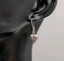 Pair Of 1.5" Sterling Silver Heart Earrings
