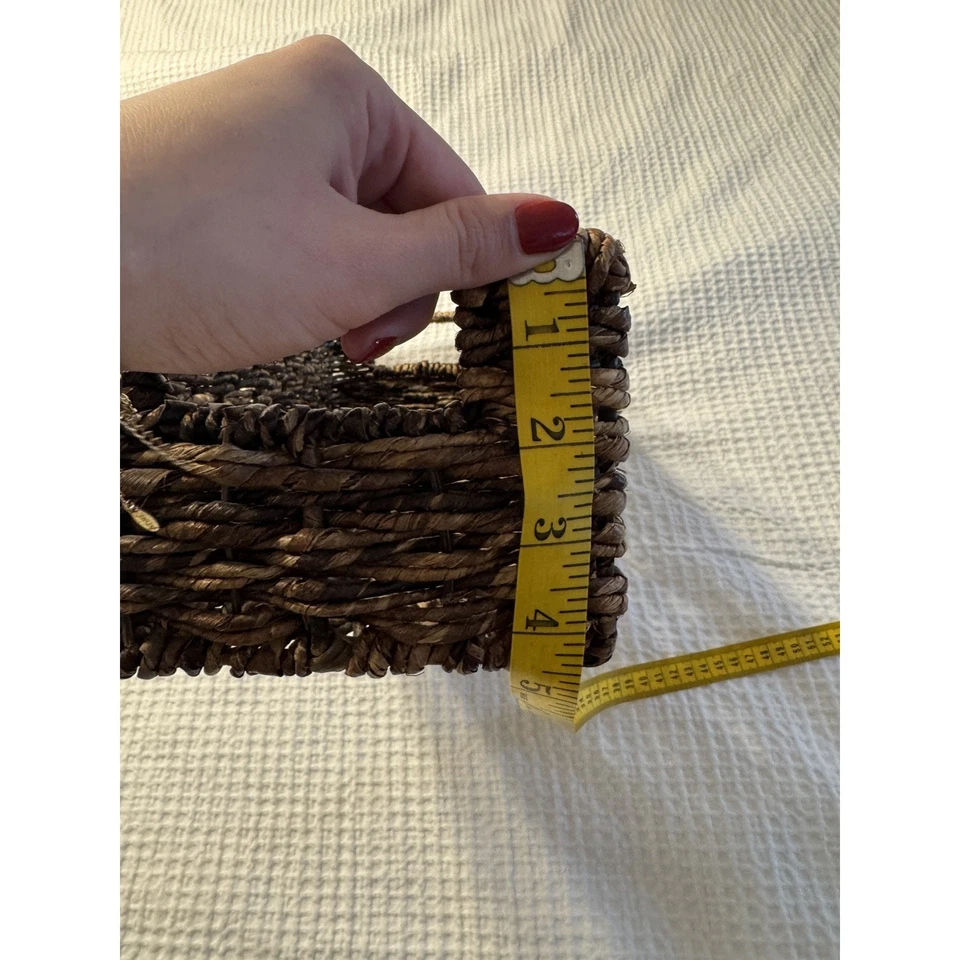 Whicker Straw Basket Brown Home Decor Boho Bohemian Cottagecore - Image 4 of 4